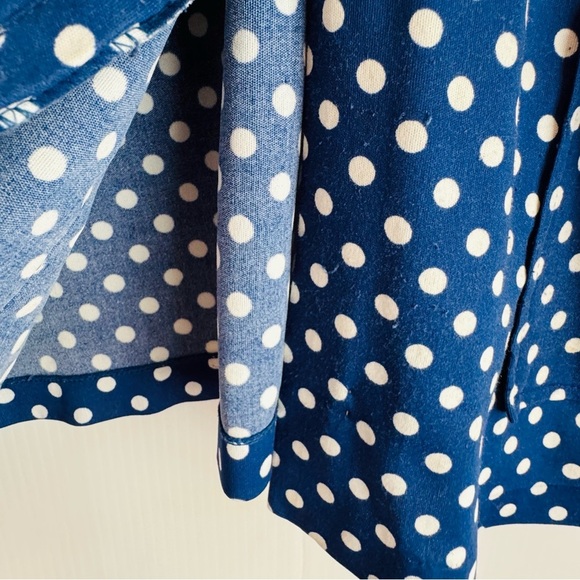 Vintage Lane Bryant blue Polka Dot Button-Up Shirt - Picture 7 of 10
